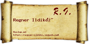 Regner Ildikó névjegykártya
